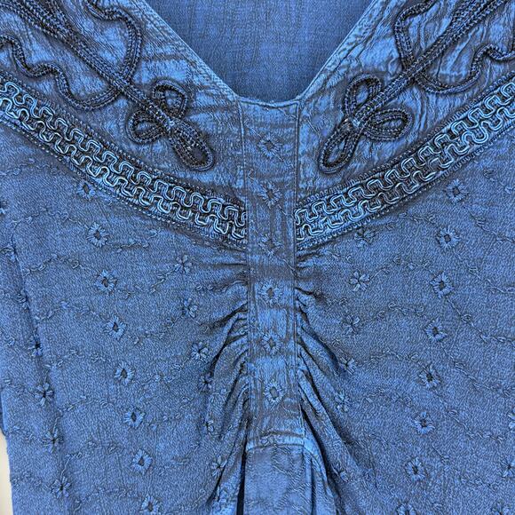 Holy Clothing Embroidered Boho Bell Sleeve Peasant Tunic Top Shirt Sz XL 1X - Picture 4 of 9